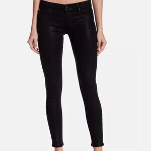 Hudson Krista Super Skinny "Noir Coated" Black Stretch Jeans